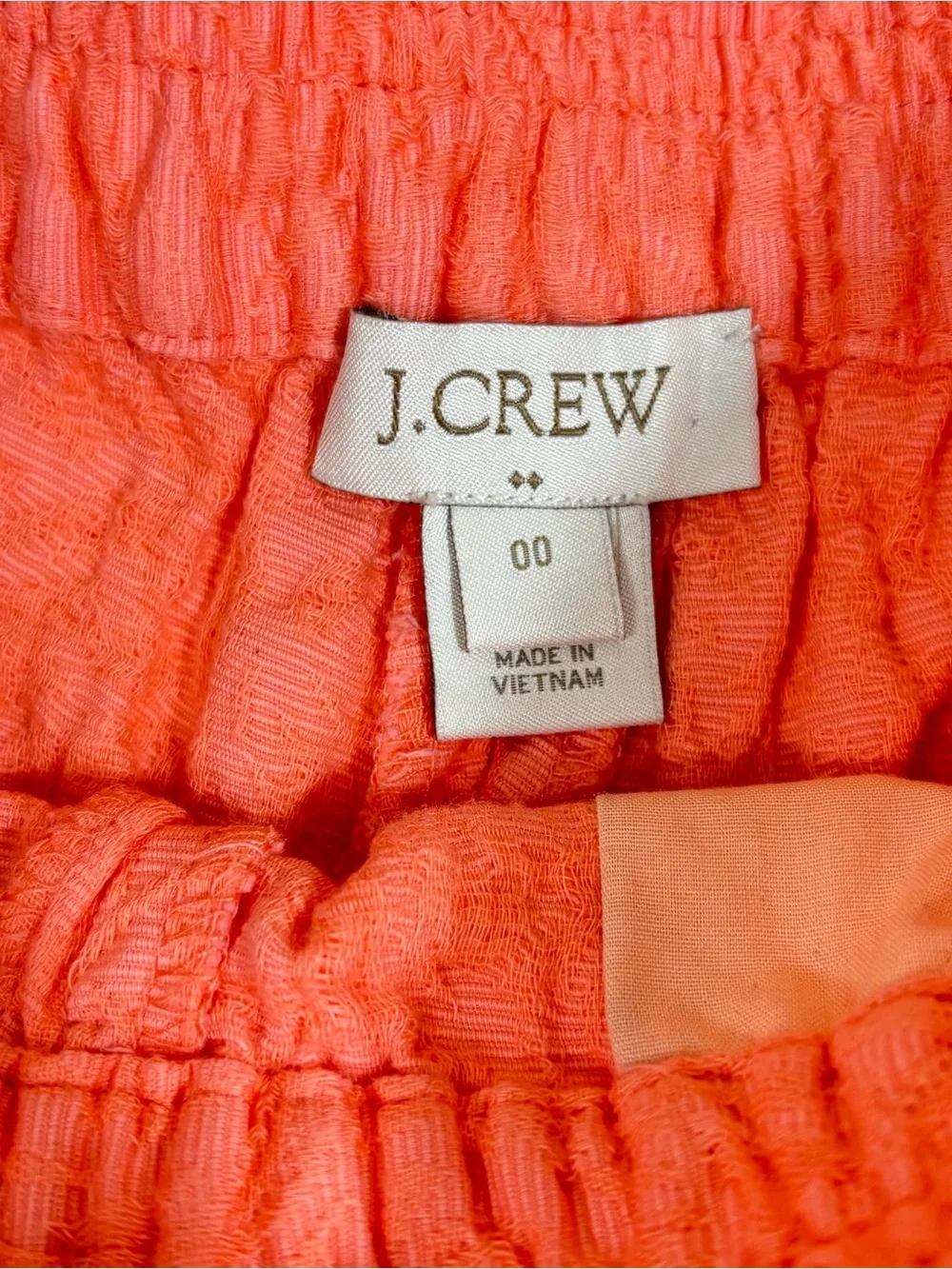 J. Crew Women’s Floral Jacquard Pull On Coral Textured Shorts Size 00
